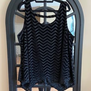 LANE BRYANT VELVET HANDKERCHIEF-HEM TANK